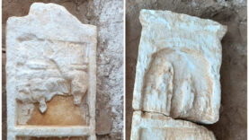 İzmir’de Roma Dönemine Ait Mezar Taşları Bahçede Bulundu