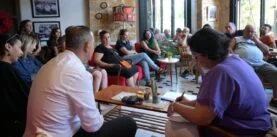 Harmancı,esnafla bir araya geldi.